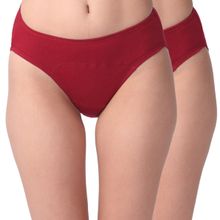 Adira Pack of 2 Period Hipsters - Maroon