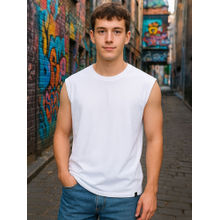 Bewakoof Men's White Oversized Vest