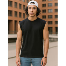 Bewakoof Men's Black Oversized Vest