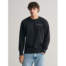 GANT Men Black Solid Round Neck Full Sleeves Sweatshirt