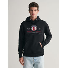 GANT Men Black Solid Hooded Full Sleeves Sweatshirt