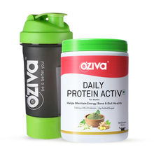 Oziva Daily Protein Activ For Women With Clean Whey Protein, Multivitamins And Black Shaker