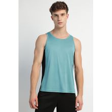 Reebok Blue Polyester Colorblock Tank