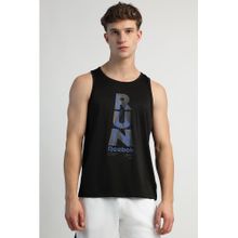 Reebok Black Polyester Typography Tank