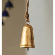 ExclusiveLane Ghantadi Kutch Metal Decorative Hanging Wind Chime Golden
