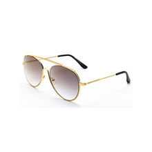 French Connection Grey Lens Aviator Sunglass Full Rim Gold Frame With Gradient (FC 7416 C2)