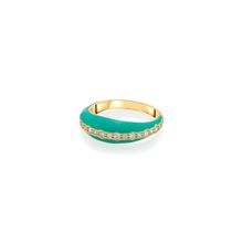Isharya Barbie Blue Sparkle Ring In 18Kt Gold Plated