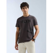Flying Machine Men Grey Cotton Regular Fit T-Shirt