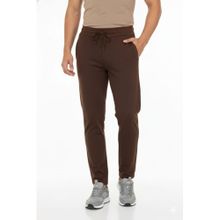 Classic Polo Men Brown Cotton Blend Solid Straight Track Pant