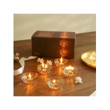 Ellementry Kanchdeep Glass Diyas Set for Home Decoration- 24 Pcs