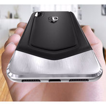 Ferrari Moranello Series Luxurious Leather + Metal Case For Apple Iphone 7/8/Se 2020 - Black