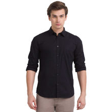 Parx Men Solid Black Shirt