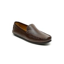 Teakwood Men Brown Solid Genuine Leather Formal Loafers