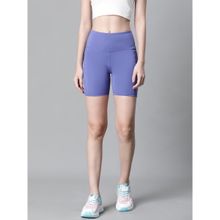 Athlisis Women Purple Mid-Rise E-Dry Technology Training Or Gym Sports Shorts
