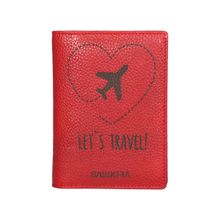 Sassora Red Premium Genuine Leather Bi-Fold RFID Passport Cover