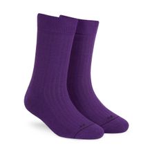 Dynamocks Solid Crew Men & Women Crew Length Socks - Purple (Free Size)