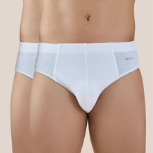 GLOOT Butter Blend Cotton Brief with Covered Elastic and Anti Odour-Pack of 2 GLI016 White