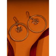 Suhani Pittie Gold Plated Round And 3D Rose Earring