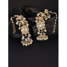 Fida Ethnic Indian Traditional White Pearl Kundan earring for women