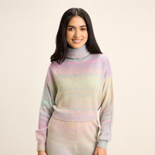 Twenty Dresses by Nykaa Fashion Multicolor Ombre Turtle Neck Boxy Fit Crop Sweater Top