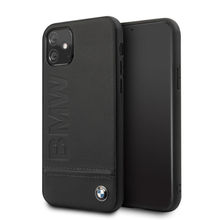 BMW Imprint Logo Genuine Leather Case For Apple Iphone 11 (6.1) - Black