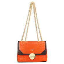 Da Milano Genuine Leather Orange Ladies Shoulder Bag