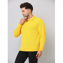Shiv Naresh Yellow Solid Fitted Fit Polo T-Shirt