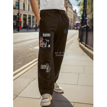 Bewakoof Official DC Men's Brown Batman Graphic Printed Oversized Track Pants