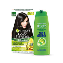 Garnier Color Naturals No Ammonia Permanent Hair Color 1 - Natural Black + Strengthening Shampoo