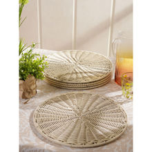 Pure Home + Living Ivory Resin Wicker Placemat
