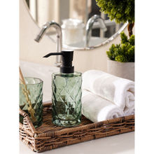 Pure Home + Living Green Prism Textured Glass Soap Dispenser