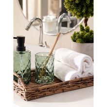 Pure Home + Living Green Prism Glass Toothbrush Holder