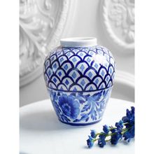 Folkstorys Cerulean Hand Painted Vase