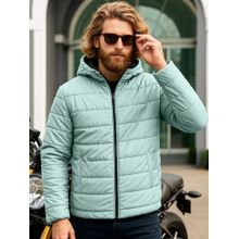 Bewakoof Men's Black & Green Oversized Reversible Puffer Jacket