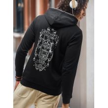 Bewakoof Official Harry Potter Men's Black Death Eater Graphic Printed Hoodies