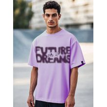 Bewakoof Men's Purple Future Dreams Graphic Printed Oversized T-shirt
