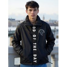 Bewakoof Air 1.0 Men's Black Graphic Printed Oversized Windcheater Jacket