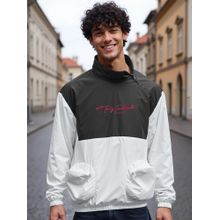 Bewakoof Air 1.0 Marvel Men's White & Black Tony Stark Typography Oversized Windcheater Jacket