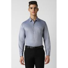 Van Heusen Men Powder Blue Slim Fit Textured Full Sleeves Shirt
