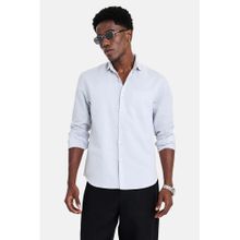 Snitch Light Grey Textured Full Sleeves Regular Resort/Vacation Shirt for Men