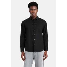 Snitch Black Textured Full Sleeves Regular Resort/Vacation Shirt for Men