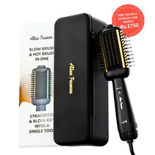 Alan Truman Blow Styling Brush - Blow Dryer Brush + Hair Straightener Hot Brush in One