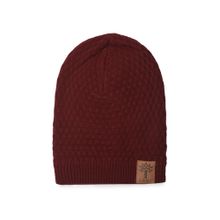 WOODLAND Unisex Textured Maroon Beanie