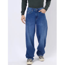 JadeBlue Mid Blue Cotton Stratch Washed Baggy Jeans