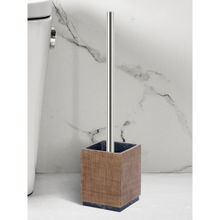 OBSESSIONS Polyresin Textured Toilet Brush with Holder - Wood