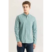 Snitch Light Green Plain Full Sleeves Slim Formal Shirt for Men