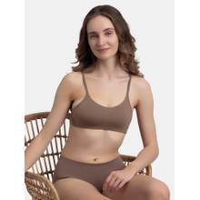 Jockey SS12 Wirefree Non Padded Cotton Elastane Full Coverage Beginners Bra-Deep Taupe