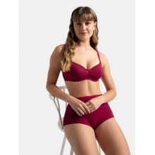 Jockey 1723 Wirefree Padded Cotton Elastane Medium Coverage T-shirt Bra - Beet Red