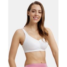 Jockey FE41 Wirefree Non Padded Cotton Elastane Full Coverage Everyday Bra - White