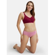 Jockey FE41 Wirefree Non Padded Cotton Elastane Full Coverage Everyday Bra - Beet Red